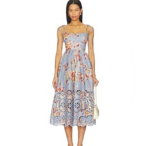 Zimmermann Awaken Floral Lace Midi Dress